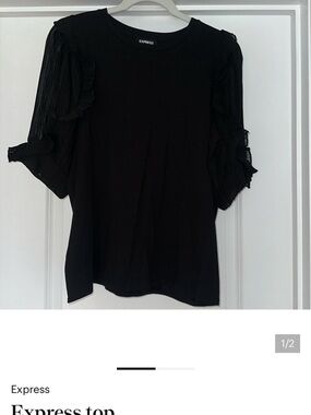 Express Black Ruffle Sleeve Blouse